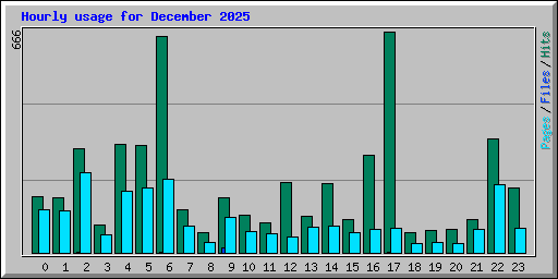 Hourly usage for December 2025
